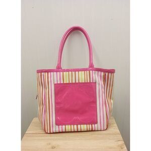 Liz Claiborne, large hand bag. Tote, with  wallet. Patent , canvas